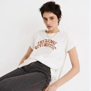 Madewell Rivet & Thread Feeling Optimistic Graphic Tee – Size M